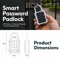 Cadenas intelligent à déverrouillage via l'application Tuya, stockage de mot de passe temporaire, cadenas électronique de sécurité numérique pour entrepôt, salle de sport, casier