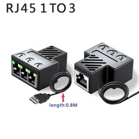 Commutateur d'adaptateur réseau LAN RJ45 avec câble USB Prise réseau Ethernet 3-en-1 Connecteur de câble Internet