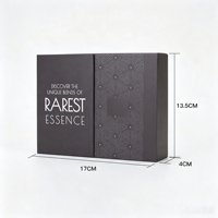 Boîte cadeau rigide de luxe noire écologique en carton pour échantillons de parfum, flacons de parfum de voyage et exposition