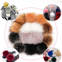 Porte-clés pompon en fausse fourrure, pompon, pour chapeau/sacs, 10 pièces