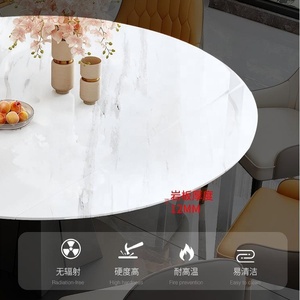 Top in marmo e comodi posti a sedere in pelle funzionale <span class=keywords><strong>allungabile</strong></span> mobili da pranzo tavoli da pranzo Set sedie per cucina - Product Image 5