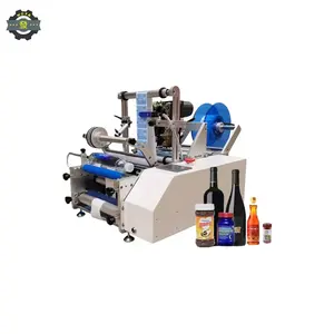 Jiahe BT-1801 Kan Worden Gecodeerd Hoge Kwaliteit Tafel Top Semi Automatische Ronde Fles Etikettering Machine Voor Verkoop Wijnfles Etikettering