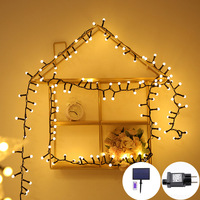 Lampu Bola Natal Tali Lampu Peri Putih Chibi Maruko-chan Lampu Berkemah Tahan Air IP65 Luar Ruangan Dekoratif 5M/10M