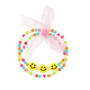 Fashion Korean Lovely Multi Color <b>Bracelets</b> Candy Smile Wholesale Jewelry Bow Beads <b>Bracelet</b> for Kids Girls - Product Image 1