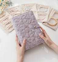 Nouveau classeur à feuilles mobiles en cuir PU, grand sac de rangement pour bijoux, sac de rangement pour accessoires, boucles d'oreilles, colliers, sac à bijoux personnalisé