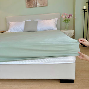 बुना हुआ लुभावनी सादा नायलॉन स्पैन्डेक्स ठंडा गर्मी नरम 100tc फिट शीट - Product Image 6