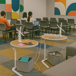 Table d'appoint ronde moderne en mélamine réglable en hauteur avec support pour <span class=keywords><strong>tablette</strong></span> pour bureau, maison, école, hôpital - Product Image 3