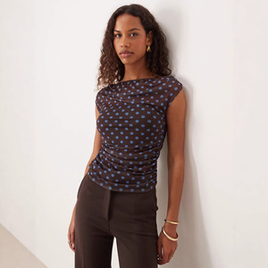 T-shirt a maniche corte in chiffon plissettato a <span class=keywords><strong>pois</strong></span>, articolo più venduto nel commercio transfrontaliero in Europa e America nel 2026 - Product Image 1