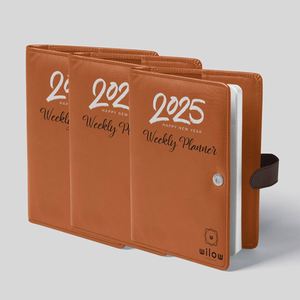 Wholesale 2025 Custom A5 Pu Leather Thread Sewing Bound 80 Gsm <b>Daily</b> Organizer <b>Planner</b> Office Style Hardcover <b>Notebook</b> - Product Image 1