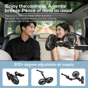 Pluska G14 Double Headed Cooling Car Fan 3 Speed Powered Car Seat Fan Clip on 5V Car Fan for Back Seat - Product Image 3