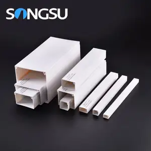 Songsu Extruded Colored Electrical Decoration Wiring Duct Pvc Wire Cable Trunking