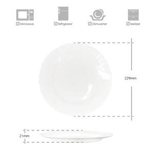 Vaisselle Vaisselle en <span class=keywords><strong>opale</strong></span> blanche Vaisselle Pâtes <span class=keywords><strong>Pizza</strong></span> Assiette à dessert en verre <span class=keywords><strong>opale</strong></span> de 9 pouces Plat - Product Image 4