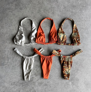 <span class=keywords><strong>Maillot</strong></span> <span class=keywords><strong>de</strong></span> <span class=keywords><strong>bain</strong></span> noir dos nu pour femmes, <span class=keywords><strong>ensemble</strong></span> <span class=keywords><strong>de</strong></span> Bikini 3 pièces à cordes, en maille, nouvelle collection 2023 - Product Image 2