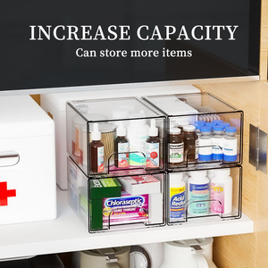 Trong Suốt Công Suất Lớn Mỹ Phẩm Không Thấm Nước Chống Bụi Phòng Tắm Máy Tính Để Bàn Vẻ Đẹp Trang Điểm Tổ Chức Chăm Sóc Da Lưu Trữ Hộp Ngăn Kéo - Product Image 4