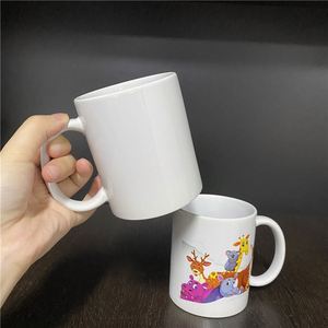 แก้วกาแฟเซรามิกสีขาวเคลือบสำหรับพิมพ์ลาย DIY ขนาด 11 ออนซ์ 330 มล. พร้อมหูจับ เหมาะสำหรับชา น้ำ เบียร์ และการเดินทาง - Product Image 2