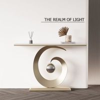 Table console de luxe moderne en métal avec plateau solide pour hall d'entrée, salon ou couloir – Vente en gros