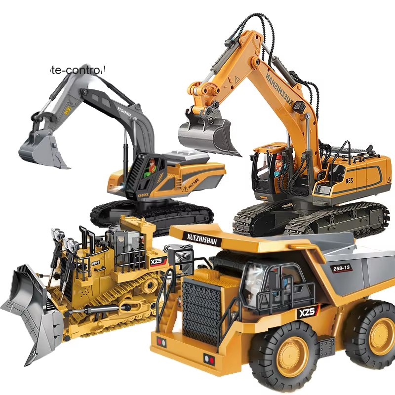 Pelleteuse RC 2 En 1 Pour Enfants – Excavatrice Et Bulldozer Avec 11 Canaux, Lumière, Musique, Batterie Double – Dès 3 Ans