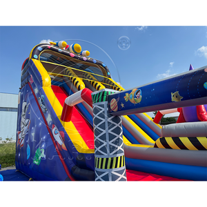 Không gian phiêu lưu PVC Inflatable nhảy lâu đài nhà bị trả lại tên lửa MOONWALK Inflatable Bouncer lâu đài <span class=keywords><strong>bouncy</strong></span> với Slide Combo - Product Image 1