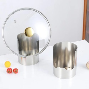 Support multifonctionnel en acier inoxydable pour couvercles de casseroles, organisateur de comptoir de cuisine, support de rangement pour spatules et planches à découper, gadget de cuisine - Product Image 3
