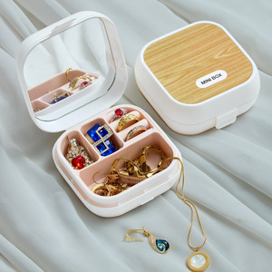 Modern Square Compact Portable Custom Plastic Jewelry Storage Box with Button Closure for Necklace and <b>Earring</b> Travel <b>Case</b> - Product Image 6