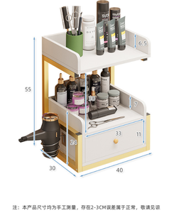 Meubles de salon modernes en or à fixation murale, postes de travail pour salon de coiffure avec armoire de rangement pour outils pour salon de barbier - Product Image 6