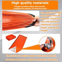 Sac de couchage thermique de survie pour le camping en plein air avec logo personnalisé, bivouac d'urgence orange