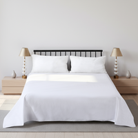 Parures de lit d'hôtel cinq étoiles personnalisées en gros – Housse de couette en satin tissé uni 100 % coton lavé, blanc, luxe, doux, 200 fils/pouce²