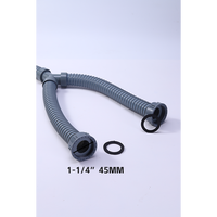Kit de vidange à double tuyau en plastique ondulé en PVC de 45mm anti-odeur piège extensible à vidange rapide pour égout et évier eau recyclée