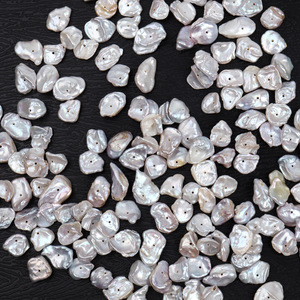 Perle d'eau douce à demi-trou, blanche, lisse, 4-5 mm, perle en vrac, couleur rose, 100% naturelle, 100% brillante - Product Image 1