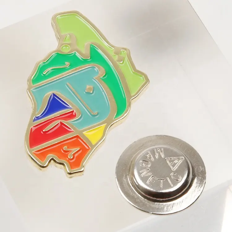 Pin Badges Manufacture Custom Brand Logo Enamel Metal Labels with Magnet Backing