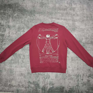 Elegante <span class=keywords><strong>felpa</strong></span> con cappuccio rosso <span class=keywords><strong>oversize</strong></span> di lusso con stampa inglese da uomo di lusso - Product Image 4