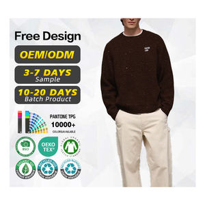 BSCI Certification Sweater Manufacturer Custom logo <b>Men</b> Cotton Wool Crew Neck <b>Brown</b> Knit <b>Jumper</b> Winter Knitwear Luxury Sweater - Product Image 1