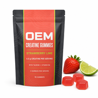 Gummies de créatine monohydrate sans sucre pour adultes, marque privée, supplément à croquer pour la croissance musculaire, personnalisation OEM