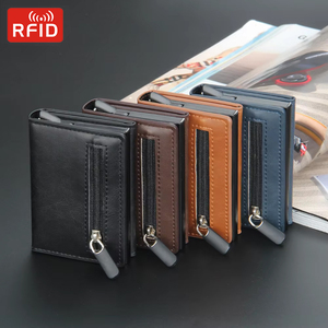 <span class=keywords><strong>Portafogli</strong></span> Pop-up Porta Carte di Credito Sottile con Blocco RFID per Uomo, Porta Carte con Chiusura a Fibbia, Borsa per Carte in Pelle PU, <span class=keywords><strong>Portafogli</strong></span> Corti - Product Image 1
