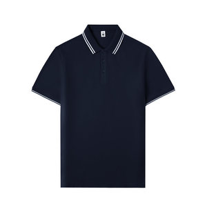 Polo Shirt Solid Color Cotton Contrast Trim Short Sleeve Daily Wear - Product Image 4