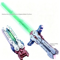 Couteau pliant rétractable lumineux style TikTok transfrontalier, motif papillon arc-en-ciel, avec fonction épée laser, 14 ans, en blister plastique