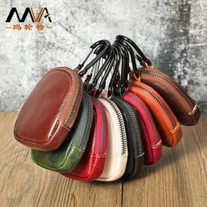 Promotion Custom Logo Retro Vintage Genuine Leather <b>Purse</b> Multi-Functional Top Cowhide Mini Zipper Wallet Small Coin - Product Image 3