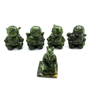 Bán buôn tự nhiên Jade chạm khắc thiếu niên đột biến Ninja Rùa hành động Mô hình đồ chơi mô hình pha lê thủ công mỹ nghệ trang trí