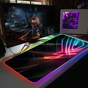 Grand tapis de souris de jeu rougeoyant rgb 900*400MM personnalisé tapis de bureau avec tissu de sublimation et logo personnalisé