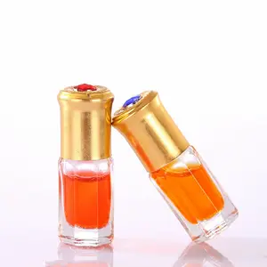 Botol Minyak Esensial Attar Bentuk Heksagonal 3Ml 6Ml 9Ml 12Ml Portabel dengan Manik-manik Rol Beku