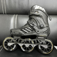 Patins à roulettes de vitesse professionnels pour adultes, patins à roulettes haute performance avec 3 roues en PU de 110 mm