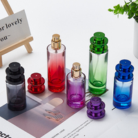 Flacon de parfum de luxe personnalisé, cylindrique en verre avec atomiseur, dégradé de couleurs épaissi, 20 ml, 30 ml