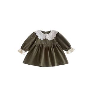 女童春秋婴儿连衣裙韩版时尚儿童郊游连衣裙蕾丝衣领翻领婴儿连衣裙 - Product Image 4