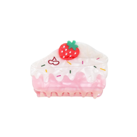 Pince à cheveux polyvalente en acétate motif pomme fraise, color block personnalisé, pour femme