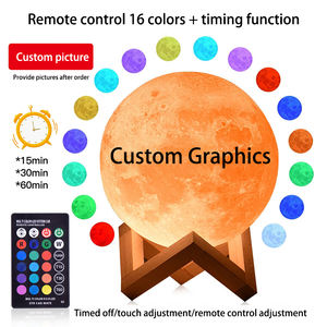 16 colores 3D impresión Luna luz de noche Control táctil remoto personalizado LED Luna luz 10-20CM <span class=keywords><strong>foto</strong></span>/texto lámpara de Luna <span class=keywords><strong>personalizada</strong></span> - Product Image 5