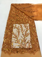 Tissu en dentelle française de luxe NI.AI de haute qualité avec perles et sequins, broderie nigériane pour robe de mariée