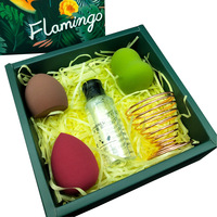 Éponge de maquillage super douce en forme d'œuf, éponge en forme de gourde, éponge diagonale en forme de goutte d'eau, ensemble lavable, coffret cadeau anglais pur