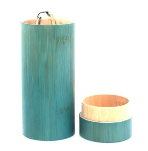 Boîte à cylindre en bois de bambou pur avec votre logo, 5 cylindres, présentoir pour lunettes de soleil