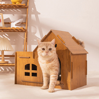Maison de grattage d'intérieur en carton ondulé pour animaux de compagnie, maison de grattage confortable pour chats