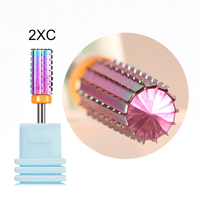 XXC Beauty Salon NUEVO 3 en 1 Rainbow Small Pink & White Bit Manicure Clean Tools Accesorios Tool Broca de carburo de tungsteno de acero